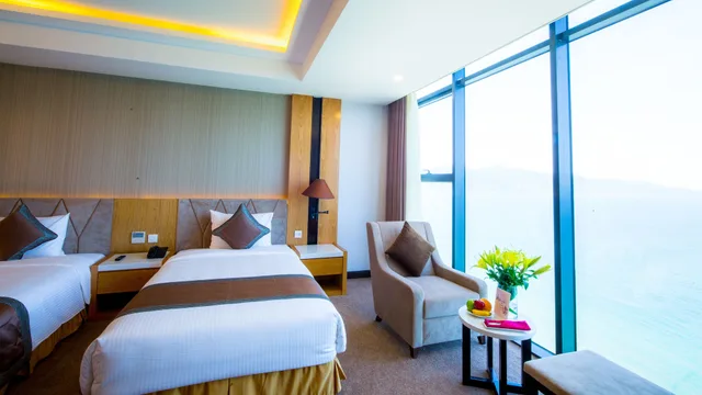 غرفة ديلوكس بسريرين منفصلين بإطلالة على البحر، Muong Thanh Luxury Da Nang Hotel 3/7