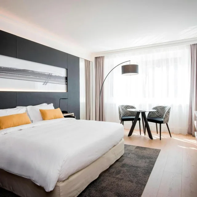 غرفة بسرير مزدوج أو سريرين منفصلين، Lyon Marriott Hotel Cite Internationale 3/10