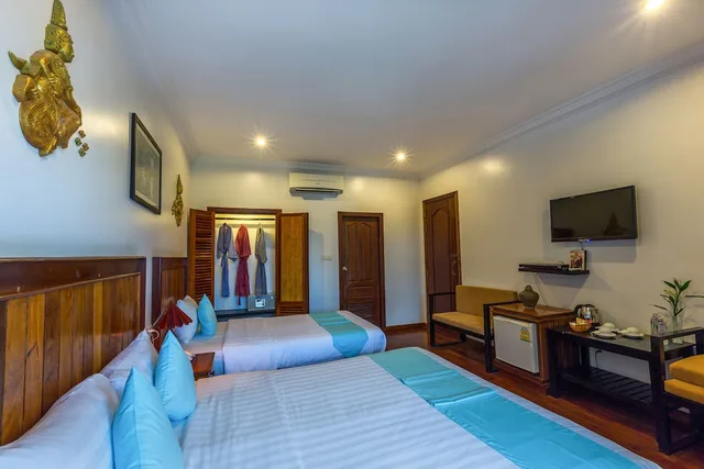 غرفة ديلوكس ثلاثية بإطلالة على المسبح بغرفة نوم واحدة، Asanak D'angkor Boutique Hotel 7/10