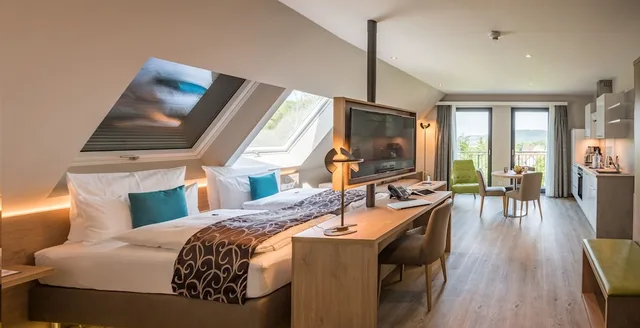 لوفت سوبيريور بسرير كينج بغرفة نوم واحدة بمطبخ، Akzent Hotel Villa Saxer 4/5