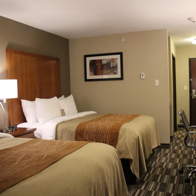 غرفة بسرير كينج وسريرين كوين، Comfort Inn & Suites Edmonton International Airport 3/8