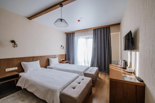 غرفة كبيرة بسرير مزدوج أو سريرين منفصلين في الملحق، Gudauri Inn 5/9