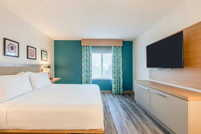 غرفة بسرير كينج مع أريكة، Hilton Garden Inn Ft. Lauderdale Airport-Cruise Port 3/8