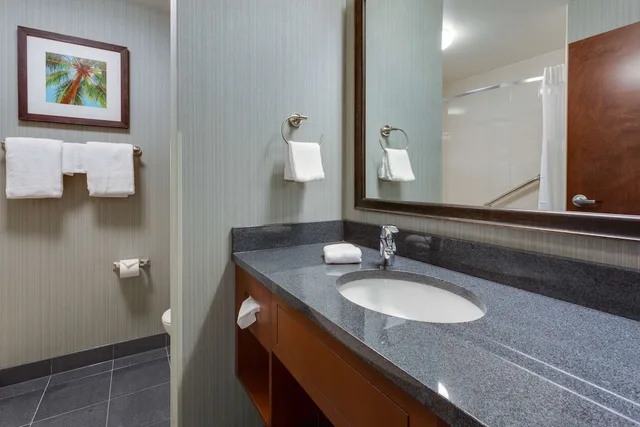 جناح بسريرين كوين بغرفتين مع أريكة بحوض استحمام لذوي الإعاقة، Drury In and Suites Gainesville 2/2