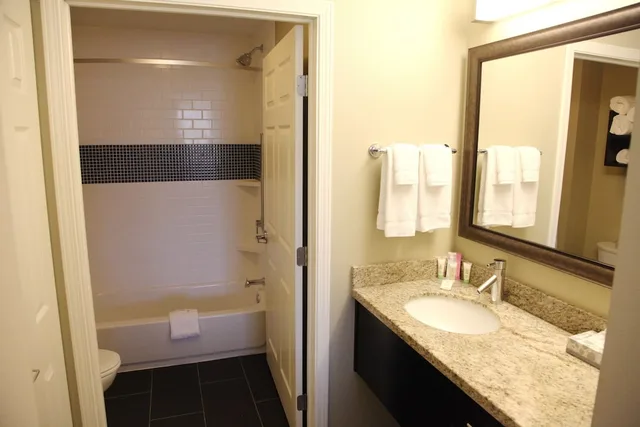 جناح بسرير كينج بغرفة نوم واحدة مع أريكة بمطبخ، Staybridge Suites Grand Forks 2/2