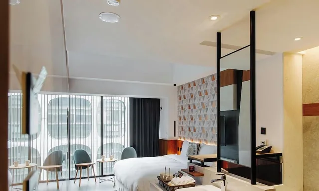 غرفة ديلوكس بسرير مزدوج بحوض استحمام، CHECK inn Taichung Zhongshan 3/5