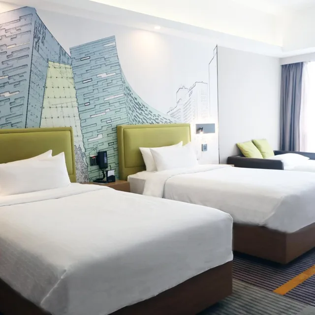 غرفة ديلوكس ثلاثية بسرير فردي، Hampton Inn Guangzhou China 3/9