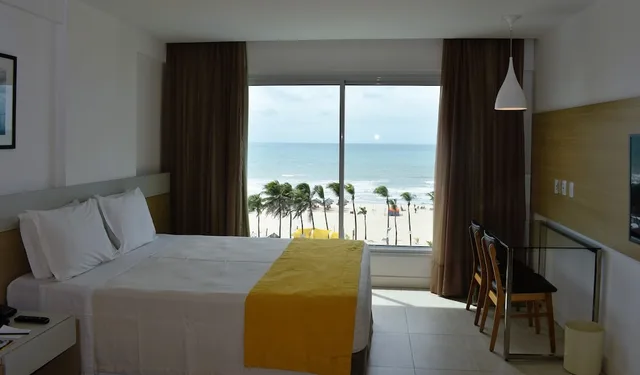 غرفة بسرير مزدوج أو سريرين منفصلين بإطلالة على البحر، Gran Mareiro Hotel 6/10