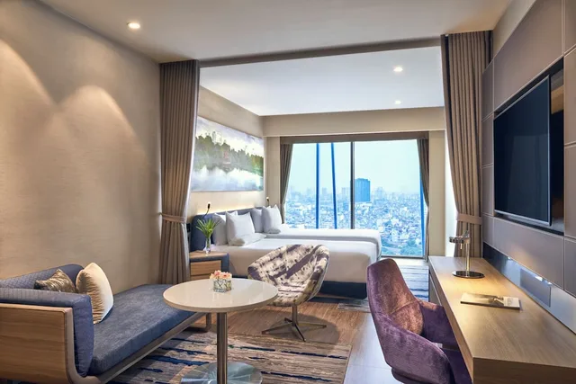غرفة ديلوكس بسريرين منفصلين بإطلالة على المدينة، Novotel Hanoi Thai Ha 3/5