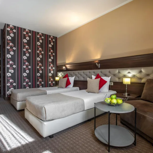 غرفة بسرير فردي بإطلالة على المدينة، Business Hotel Plovdiv 1/10