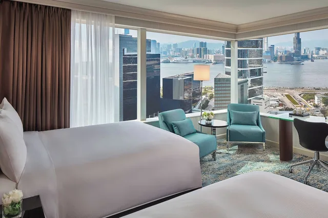 Room, 2 Double Beds, Partial Harbour View, Harbour View، Jw Marriott Hong Kong Hotel 1/2