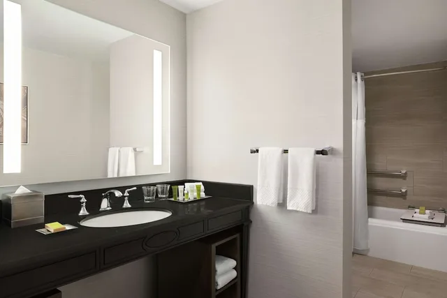 غرفة بسريرين مزدوجين بحوض استحمام لذوي الإعاقة، Hilton New Orleans/St. Charles Avenue 3/4