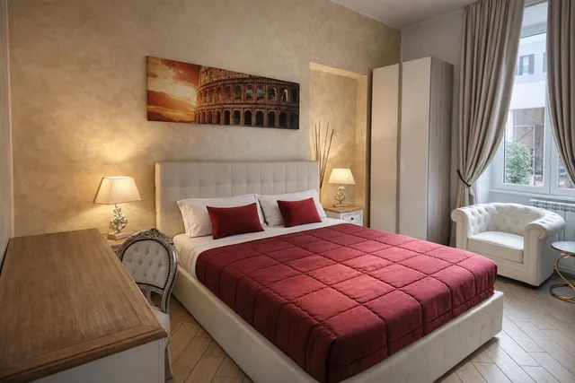غرفة كومفورت بسرير كوين، Rome Central Rooms Guest House o Affittacamere 3/10