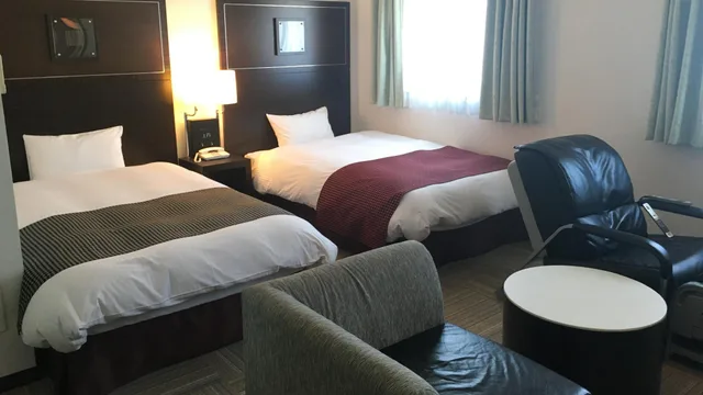 غرفة ديلوكس بسريرين منفصلين، Ariston Inn Kanda Kitakyushu Airport 1/1