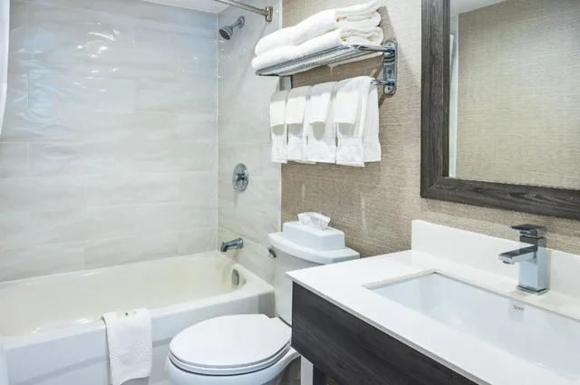 غرفة بسرير كينج مع أريكة في طابق مرتفع، Quality Inn Barrie, ON 3/3