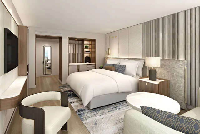 Retreat, Guest Room, King Bed, Partial Ocean View, VEA Newport Beach, A Marriott Resort & Spa 3/4
