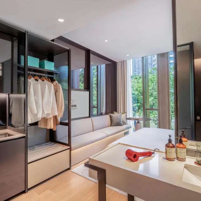 استوديو تنفيذي بسرير كينج مع دخول الصالة، Fraser Residence River Promenade Singapore 4/4