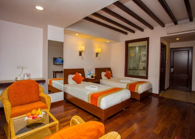 غرفة ديلوكس بسريرين منفصلين بإطلالة على الحديقة، Apsara Boutique Hotel 7/10