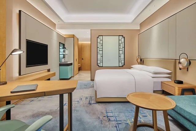 غرفة تنفيذية بسرير كينج مع دخول الصالة، Hilton Suzhou Wuzhong 4/7