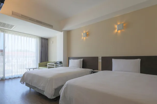 غرفة بسريرين مزدوجين، Hotel Les Champs Hualien 2/9