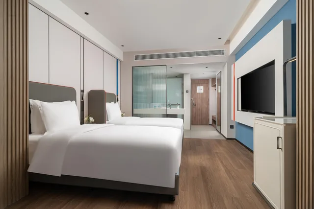 غرفة بسريرين منفصلين بإطلالة على المدينة، Holiday Inn Express XIAMEN LUSHAN 1/3
