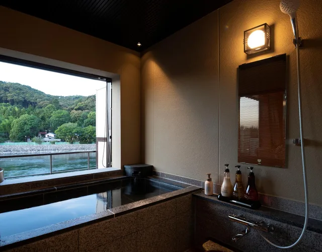 Luxury, Twin Beds, River View, Outdoor Bath, Kyoto Uji Hanayashiki Ukifune En 3/3
