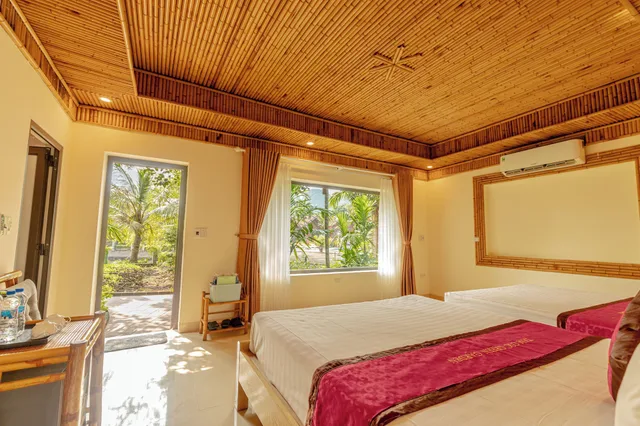 غرفة عائلية رباعية بسريرين كوين، Tam Coc Green Garden Bungalow 1/4