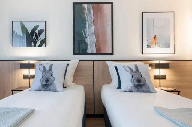 غرفة قياسية بسريرين منفصلين وسرير كوين، Tulip Residences Joinville-Le-Pont 1/8