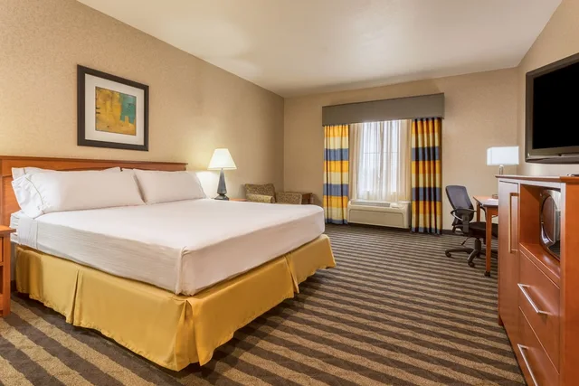 غرفة قياسية بسرير كينج في طابق منخفض لذوي الإعاقة، Holiday Inn Express Hotel and Suites Manteca City Center 1/10