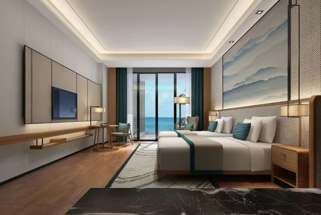 غرفة بسريرين منفصلين بإطلالة على الجبل للمدخنين، Wyndham Nankunshan 2/3
