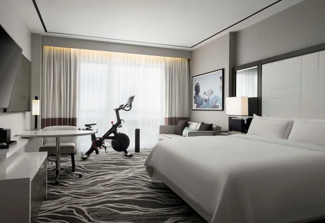 Room, King Bed, Sofa, Peloton, Hilton Aventura Miami 2/3