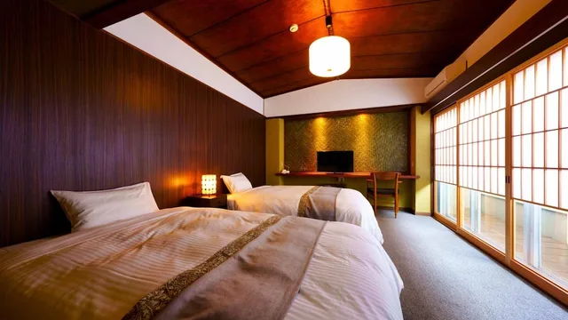 غرفة غربية بسريرين منفصلين، Beppu Kannawa Onsen Kiraku Oita 1/5