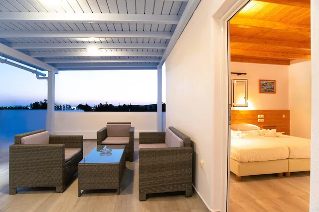 1 Bedroom, Lanai, Deluxe, Double or Twin Bed, Panoramic Sea View، Kontaratos Studios & Apartments 6/7