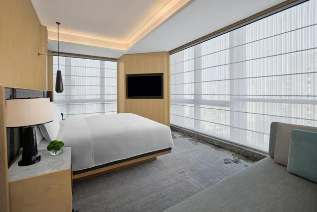 جناح جونيور بسرير كينج بإطلالة على المدينة بغرفة نوم واحدة مع دخول صالة النادي، JW Marriott Hotel Taiyuan 1/2