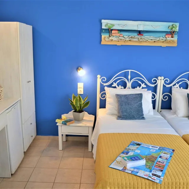 غرفة قياسية بسريرين منفصلين بإطلالة على الحديقة، Kastro Hotel 5/8