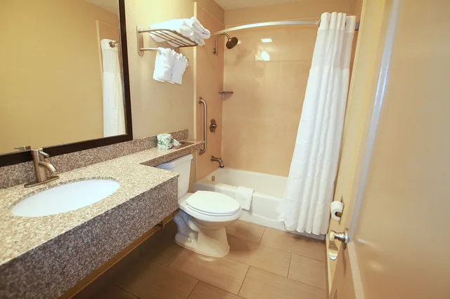 جناح ديلوكس بسريرين مزدوجين مع أريكة بمطبخ صغير، Travel Inn and Suites Flemington 5/7