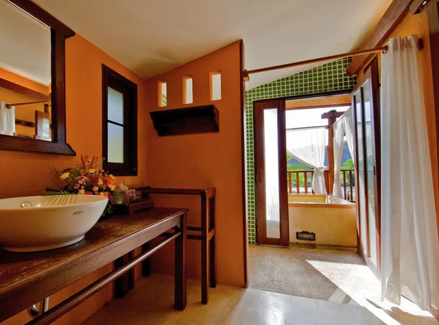 شاليه بسريرين منفصلين بإطلالة على الجبل، Pai Hotsprings Spa Resort 9/10