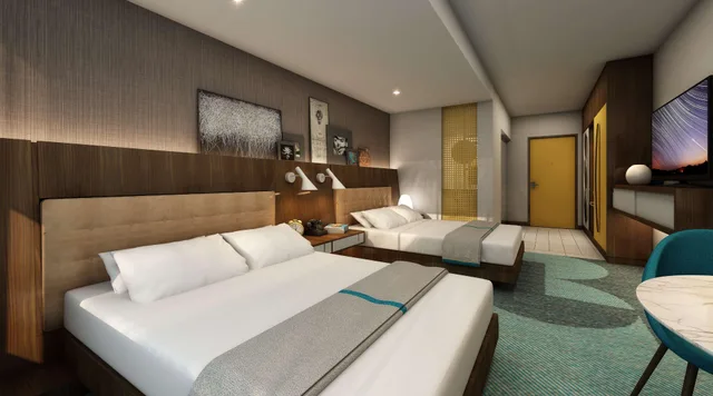 Room, 2 Queen Beds, Pool Side, Patio، Hilton Buena Park Anaheim 3/3