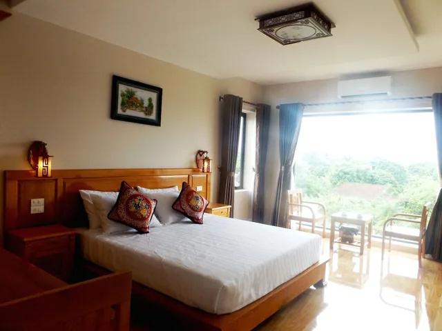 غرفة ديلوكس بسرير مزدوج بإطلالة على الجبل، Ninh Binh Riverside Homestay 2 2/4