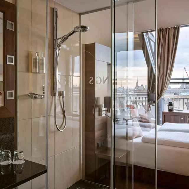 غرفة سيغنتشر بسرير كينج بإطلالة على المدينة، Flemings Selection Hotel Wien-City 6/6