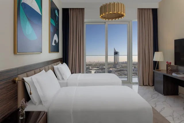 استوديو بسريرين منفصلين بإطلالة على المدينة بشرفة، Avani+ Palm View Dubai Hotel & Suites 1/5