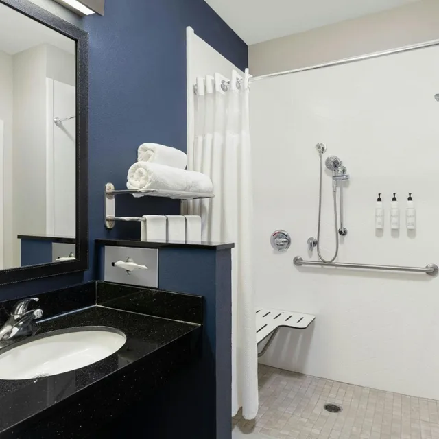 غرفة بسرير كينج بحوض استحمام لذوي الإعاقة، Fairfield Inn And Suites Minneapolis St Paul Roseville 3/3