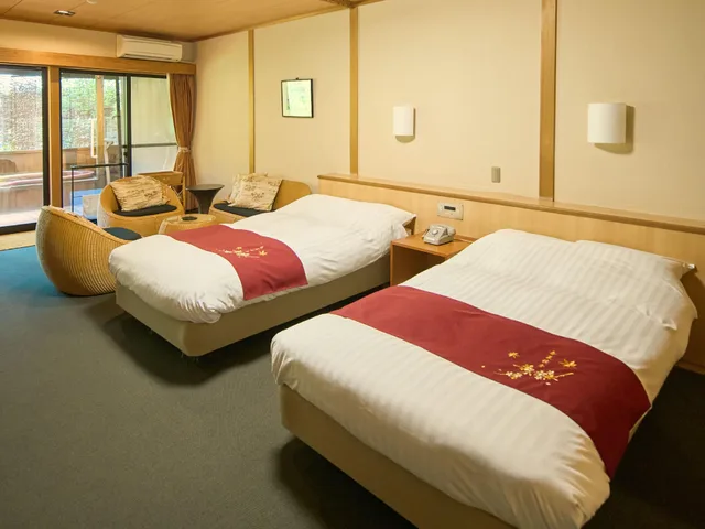 Western, Twin Beds, Outdoor Bath، Hotel Seiryuso 1/2