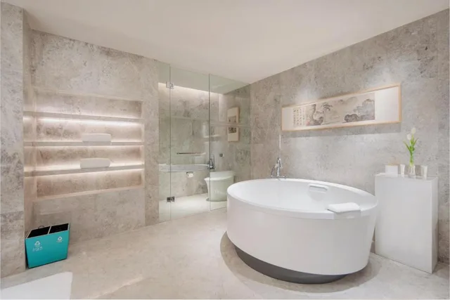 جناح رئاسي بسرير كينج بإطلالة على النهر بغرفة نوم واحدة مع دخول صالة النادي، Le Meridien Hangzhou Binjiang 4/4