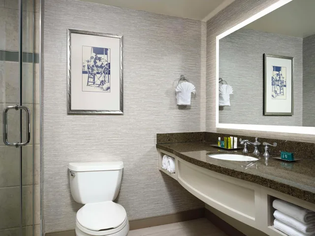 غرفة بسرير كينج بشرفة بحوض استحمام لذوي الإعاقة، Hilton Virginia Beach Oceanfront 4/7