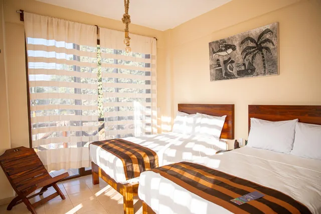غرفة بسريرين مزدوجين، Hotel Santa Cruz Punta Zicatela 3/5