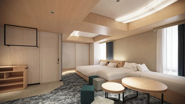 غرفة ديلوكس بأربعة أسرّة مع أريكة مع أريكة، Hotel Keihan Tenmabashiekimae 4/5