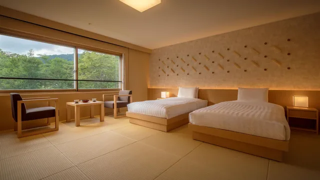غرفة يابانية بسريرين منفصلين، Shintamagawa Onsen 1/1