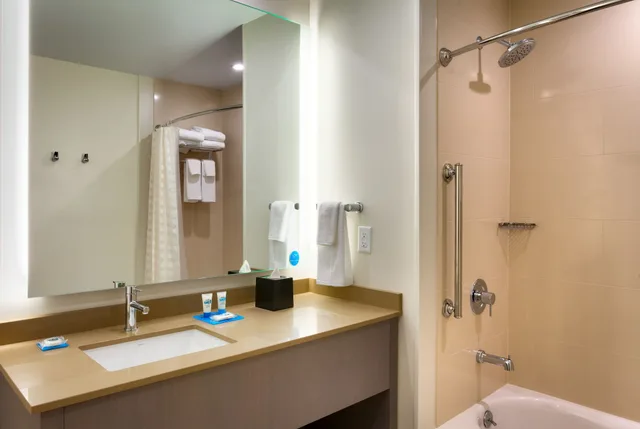 جناح بسريرين كوين بغرفة نوم واحدة مع أريكة، HYATT HOUSE AT ANAHEIM RESORT/CONVENTION CENTER 1/1