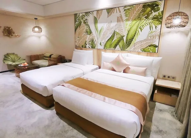 غرفة ديلوكس ثلاثية بسرير مزدوج وسرير فردي، ARTREE HOTEL 3/9